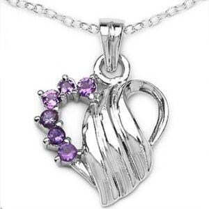 Necklace-Gorgeous Women’s 
Sterling Silver Amethyst 
18 Inch - Designer Necklace